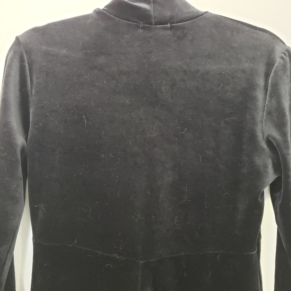 VINTAGE Y2K Black Velveteen Midi Dress Made in USA by Tiff Tiff Dress S EUC - Picture 7 of 14